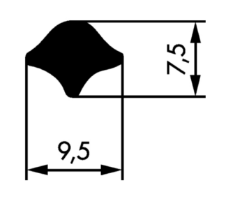 Füller 9.5x7.5 schwarz (Klemmprofil)