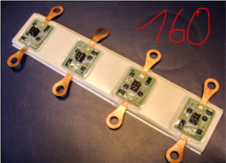 BMS-BE V3.1 Print für 160/180 Ah Batterien vergossen in Printschale, lange Laschen